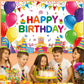 DIZHI Happy Birthday Backdrop Banner 7x5ft Vinyl Multicolor Party Decorations for Kids - DZ-22083102