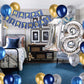 18Th Birthday Party Decoration For Boys, Happy Birthday Banner Blue Number 18 Birthday Balloons Metallic Silver Blue Gold Latex