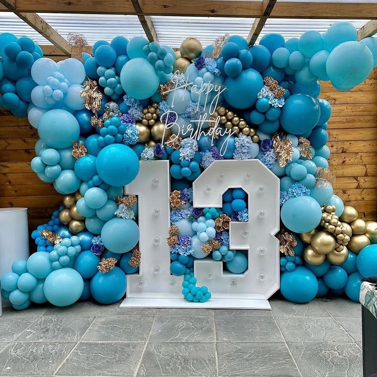 Jobkoo Peacock Blue Balloons 12 Inch, 50 Pcs Turquoise Blue Balloon Teal Blue Latex Balloons Matte Dark Teal Aqua Blue Helium Ba