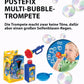 Pustefix Multi Bubble Trumpet Blowing Toy Set - Includes Blower, 8.45 oz Bubbles, Liquid Tray - Multicolor, Model 869-555