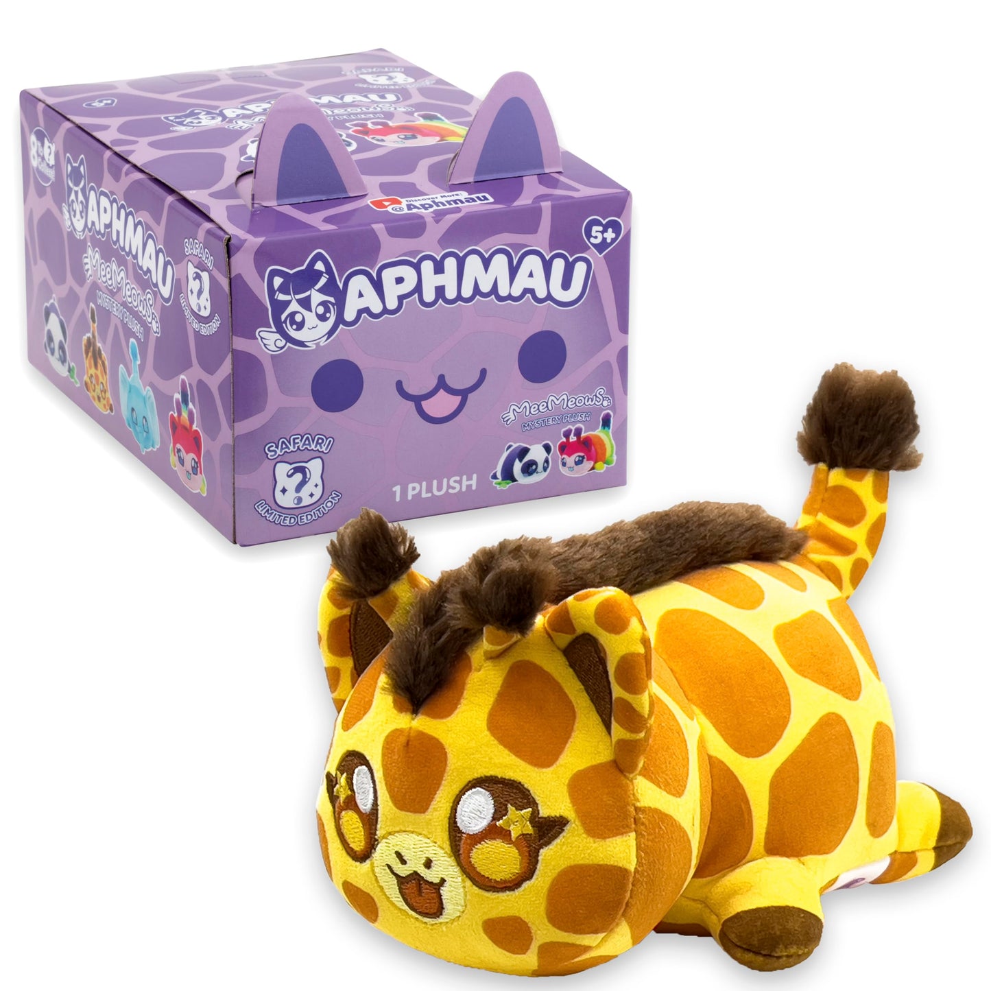 Aphmau 6” Meemeow Mystery Plush – Series 1 Safari - 2 Pack; Youtube Gaming Channel, Blind Box, 2 Of 8 Possible Safari Meemeows, Official Merch