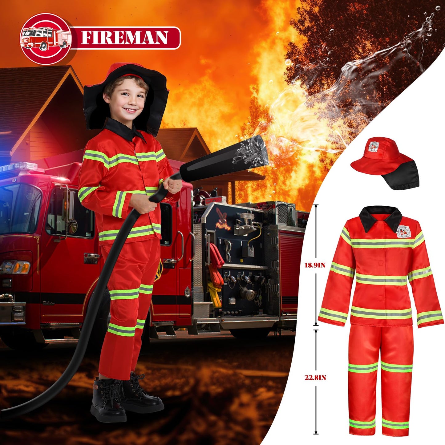 Toddler Dress Up Clothes Boys Dress Up Costumes For Play Kids Dress Up Costumes Firefighter, Police, Astronaut, Doctor Role Play Toddler Toys Christmas Birthday Gift For Girls Age 3-6 Years