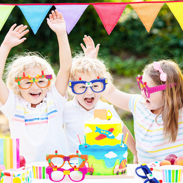 Hooqict 9 Pcs Diy Building Blocks Glasses Building Bricks Party Supplies For Kids Creative Building Block Birthday Party Favors, Carnival Party Glasses Decorations