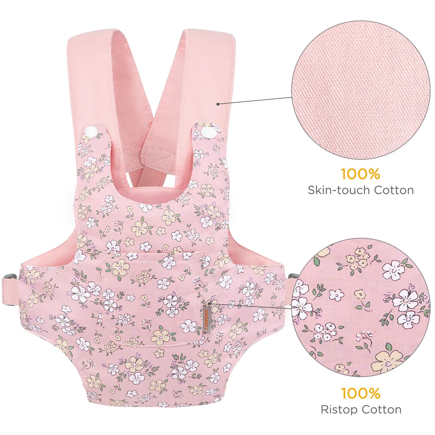 Gagaku Baby Doll Carrier For Toddler Toy Baby Carrier For Dolls Accessories Doll Carrier For Little Girls - Pink (Pear Flowers)