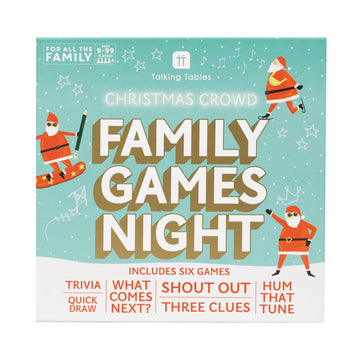 Talking Tables Christmas Family Games Night, Six Games, After Dinner Party, Fun Travel Pocket Games For Kids, Card Games For Adults, Present, Family Board Game, Gift, Secret Santa, Age 9+