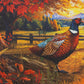 Springbok 500 Piece Jigsaw Puzzle - Golden Fields Pheasant in Fall Scene - Unique Cut Cardboard - 18x23.5 inches - Model 33-01773