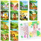 Benlouis 24 Pcs Jungle Safari Animals Mini Coloring Books Safari Zoo Lion Party Favors Small Activity Books Bulk For Kids Wild A