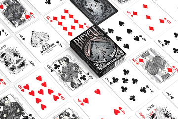 Bicycle Black Dragon Silver Foil Premium Playing Cards, 1 Deck