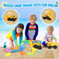 FHOZGECY Beach Toys, 31Pcs Sand Toys, Sandbox Toys with 2 Truck 2 Collapsible Sand Bucket, Shovel Set, Sand Castle Kit, Animal D