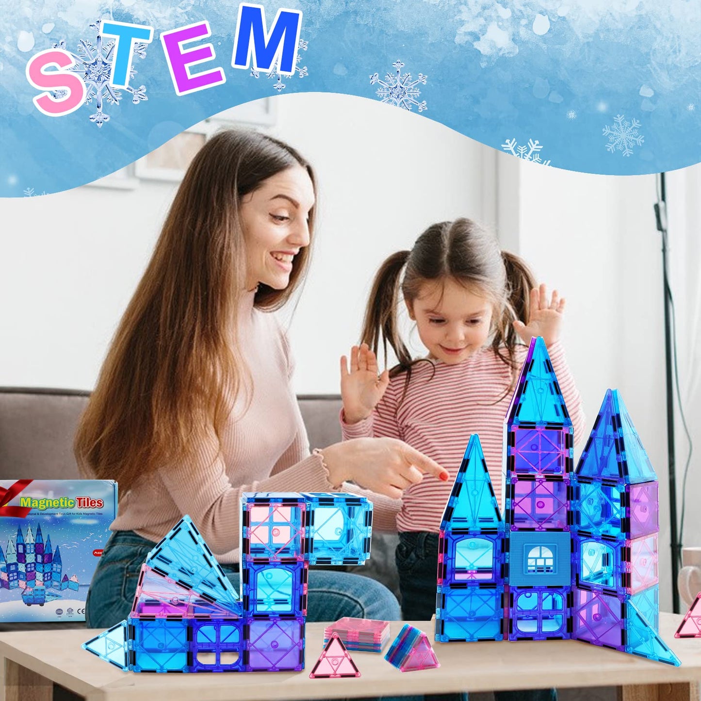 NVHH Magnetic Building Blocks Set - 47pcs 3D Castle Princess Toys for Kids Age 2-8 - Multicolor Educational Fun