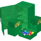 Ultimate Guard Twin Flip'N'Tray 160+, Deck Case For 160 Double-Sleeved Tcg Cards + Dice Tray, Green, Independent Magnetic Closur