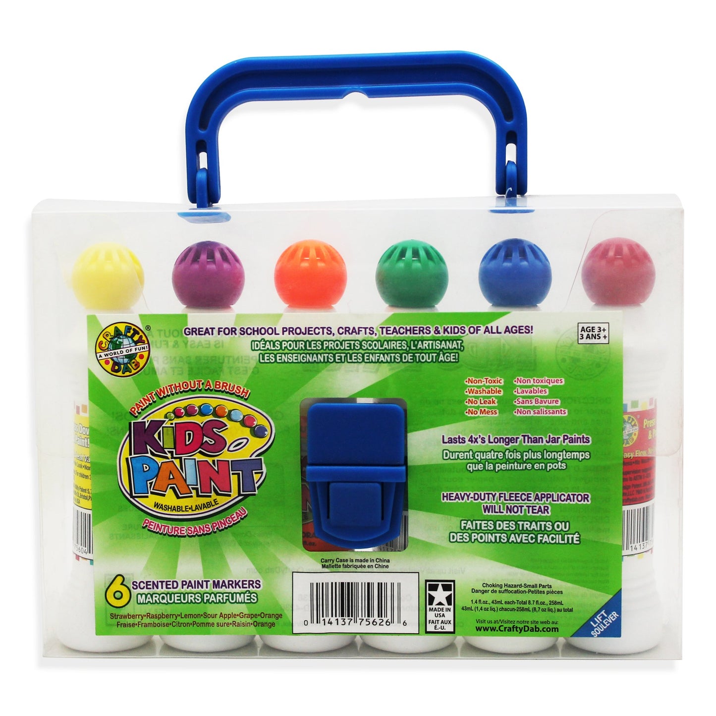 Crafty Dab Kids Paint - 6 Pack Carry Case
