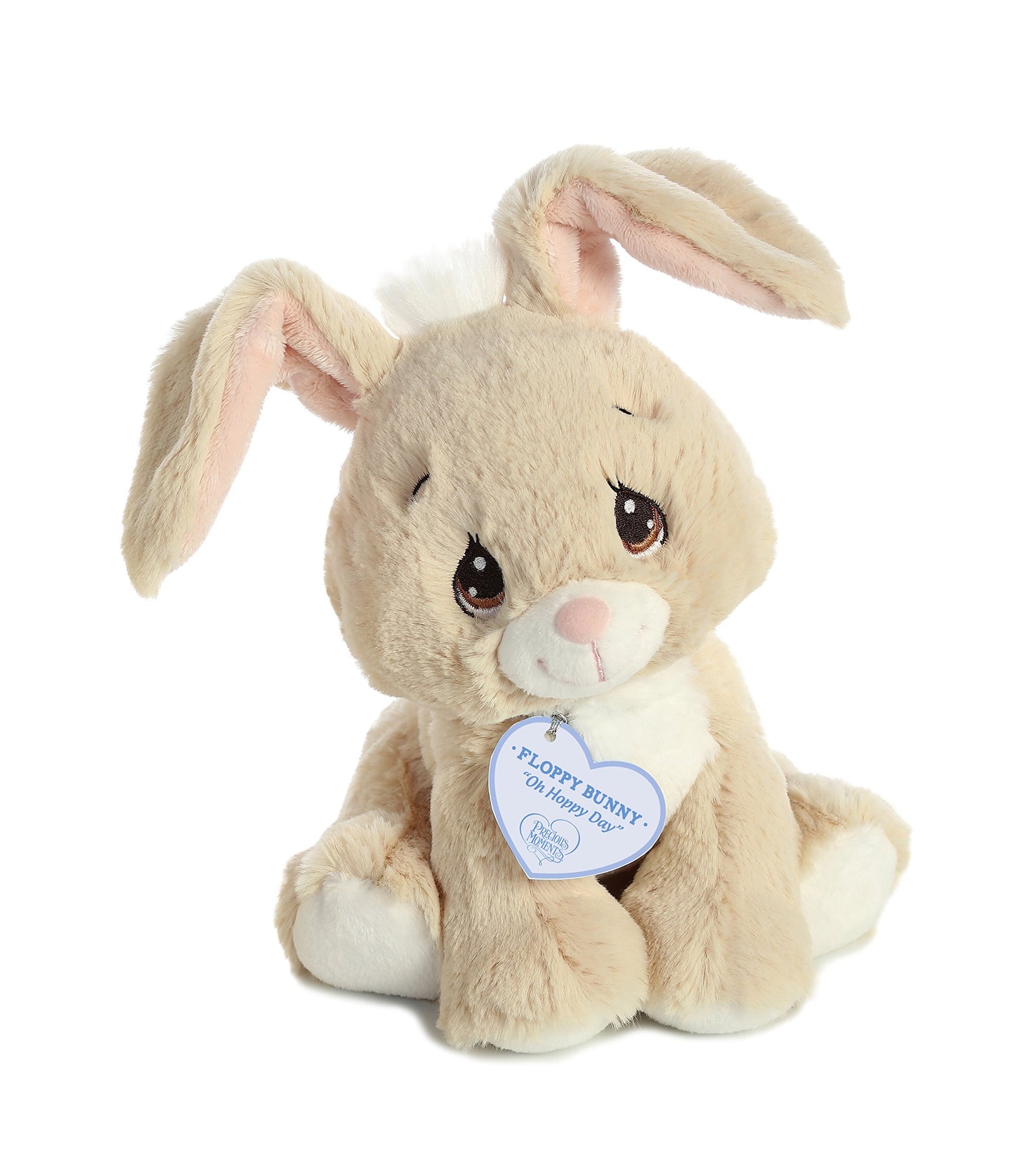 Aurora Inspirational Precious Moments Floppy Bunny Stuffed Animal - Cherished Memories - Enduring Comfort - Brown 8.5 Inches