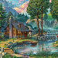 Vermont Christmas Company 1000 Piece Jigsaw Puzzle - House by The Lake, Puzzle Board