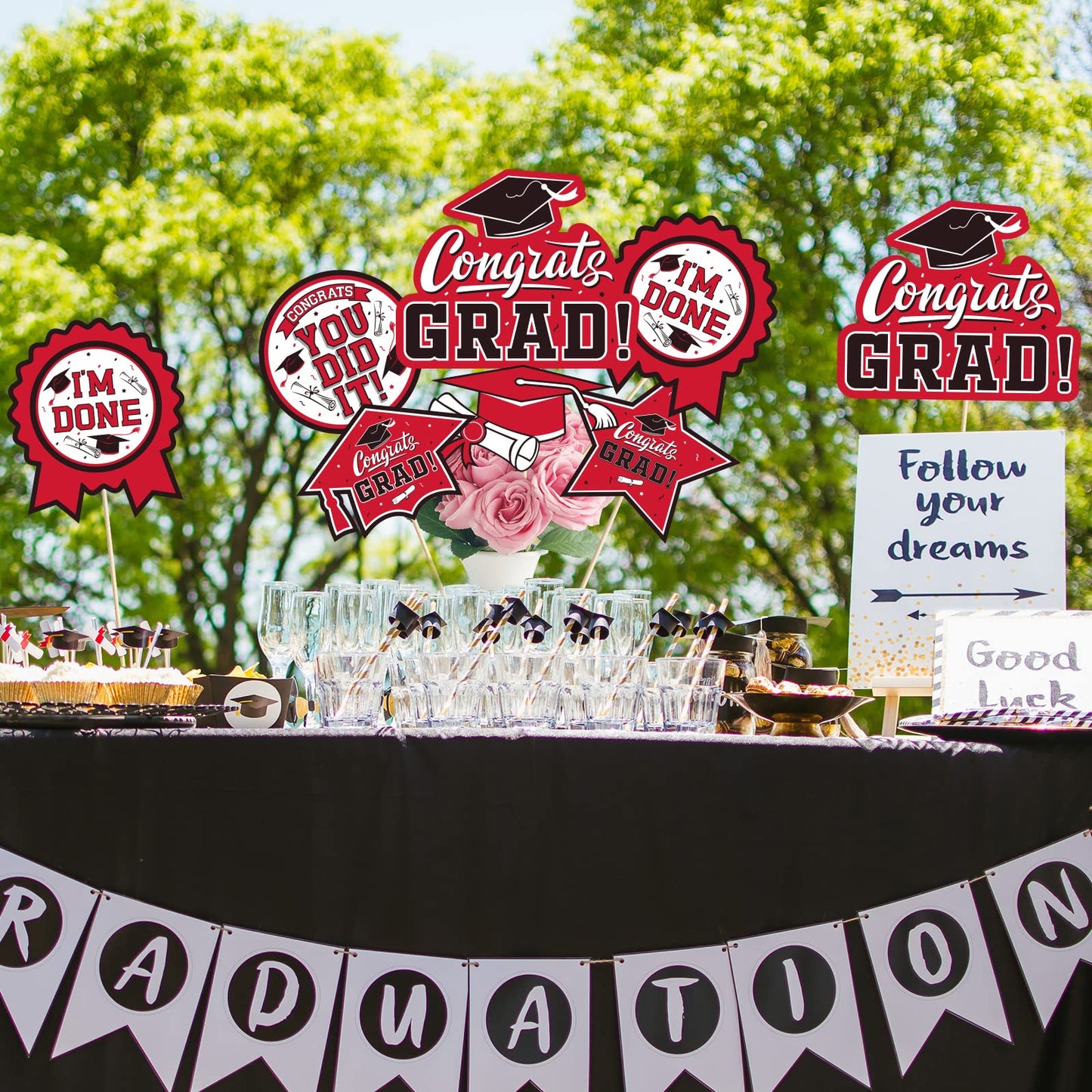 30Pcs Graduation Party Decorations Class Of 2023 Congrats Grad Table Centerpiece