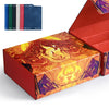 Uaono Card Storage Box For Mtg, Trading Card Deck Box Holds 1800+ With 6 Dividers, Leather Printing Magnetic Closure Card Storage Case Fits Tcg Ccg Sports Cards (Red, Flame)