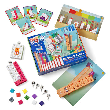 Hand2Mind Numberblocks Mathlink Cubes 11-20 Activity Set, 30 Numberblocks Activities Linked To Tv Episodes, 155 Numberblocks Mat