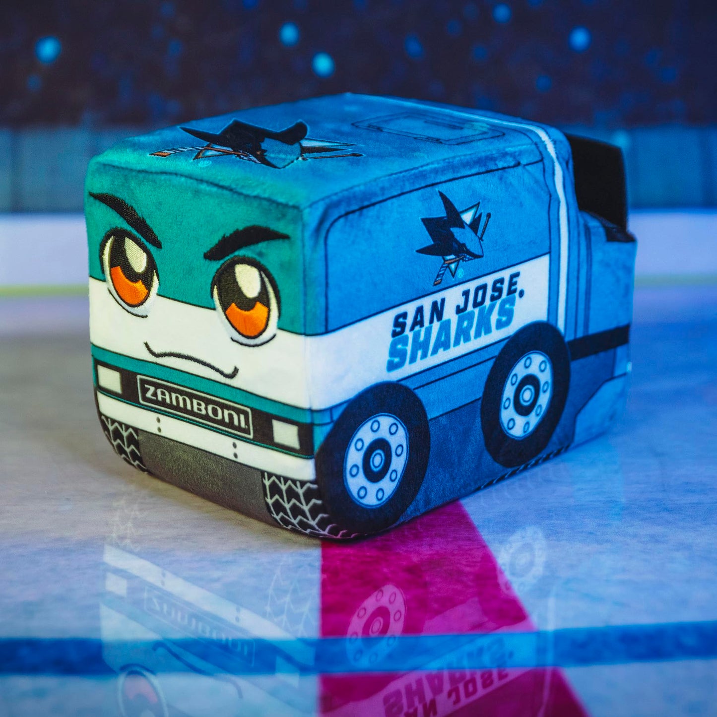 Bleacher Creatures 7" San Jose Sharks Zamboni Plushie - Soft Crystal Velboa Polyester