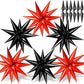 GCTWFYK 72 PCS Black Red Star Balloons, 26 Inch Metallic Foil Spike Balloons for Birthday, Halloween, Graduation, and Anniversary Decor