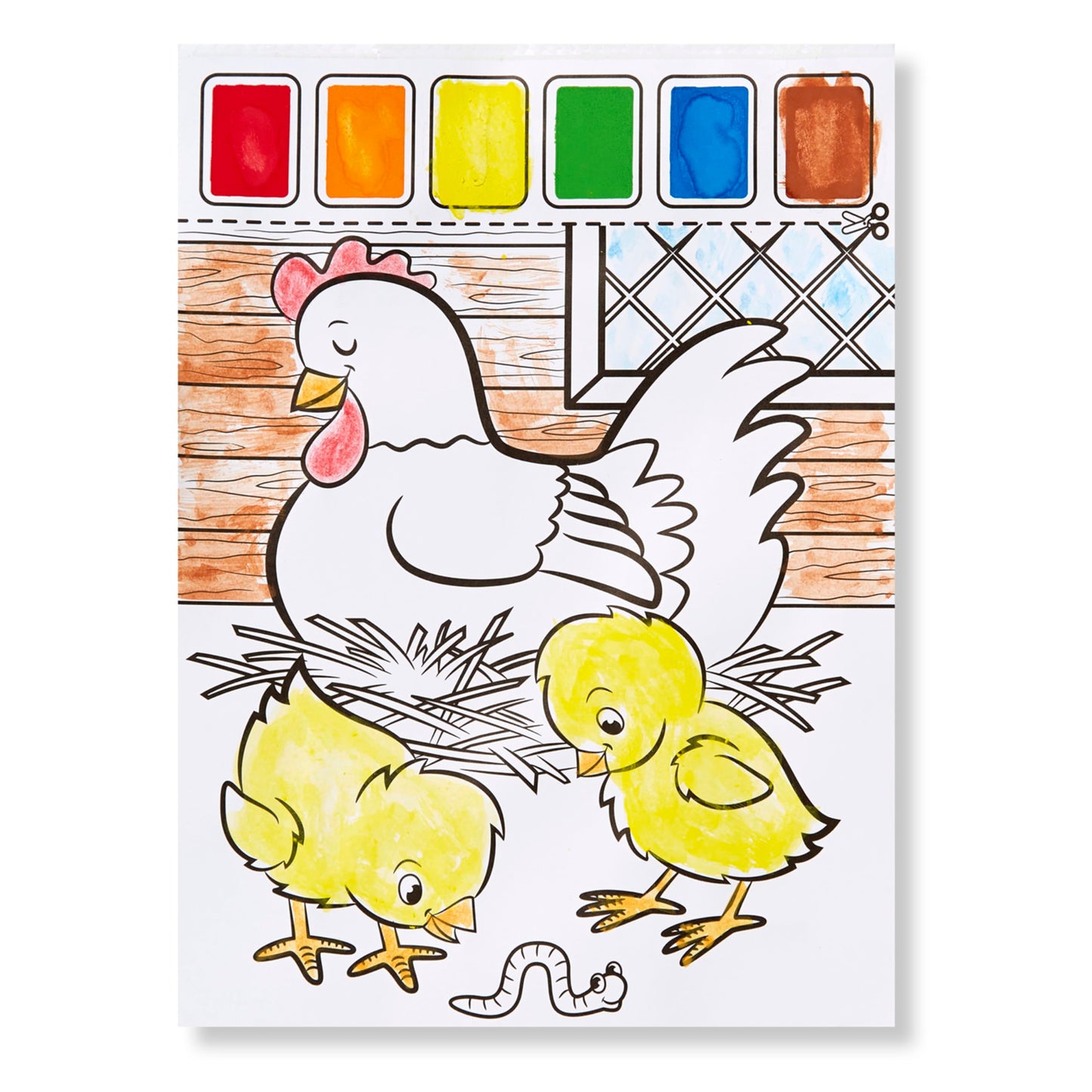 Melissa & Doug Paint With Water - Farm Animals, 20 Perforated Pages, Spillproof Palettes