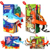 Yogingo 2Pcs Baby Books - Montessori Toys Cute Animal Theme Baby Cloth Books 6 To 12 Months, Soft Stuffed High Contrast Crinkle