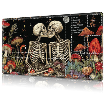for MTG Card Playmat with Zone Game Play Mat for MTG TCG 24 x 14 inches Non-Slip Play Mat for Commander Board RPG CCG Game TCG Other Card Games/Mouse Pad-Kiss Skull