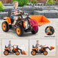 Joyldias 12V Ride On Excavator With 2.4Ghz Remote Control, Electric Construction Vehicle Bulldozer For Kids Digger With 3 Speeds, Bluetooth, Microphone Jack, Music, Lights, Orange