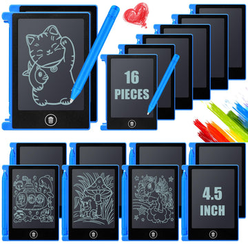 Nezyo 16 Pieces 4.5 Inch Mini LCD Writing Tablet Electronic Doodle Board for Colorful Drawing Tablet Erasable Writing Pad Reusab