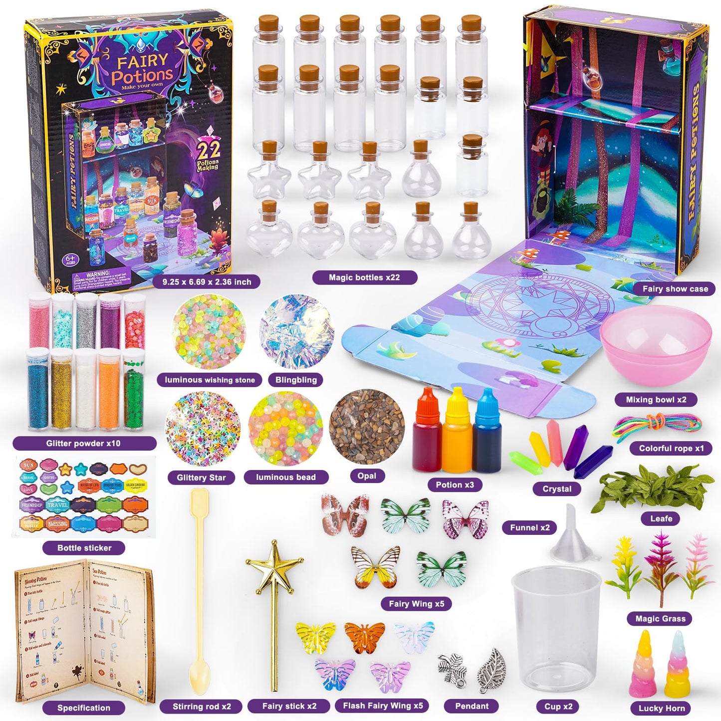Jeekalo Fairy Potions Kit For Kids - Magic Kids Mix Potion Making Kit 22 Potion Bottles - Diy Creative Toy Art Craft Kit Christm