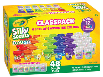 Crayola Dough Silly Scents | Playdough Bulk Pack for Teacher Supplies | Classroom or Preschool | 48 Tubs of 3oz Play Dough | 36 