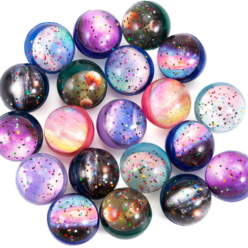 Pllieay 20Pcs Space Bouncy Balls Bulk 32Mm Space Theme For Kids Party Favors, Bag Filling