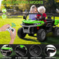 Joyracer 24V 4Wd Ride On Car, 2 Seater Dump Truck W/4X200W Motor, Gift Flower, 2.4G Remote Control, 4 Wheeler, Bluetooth Music,