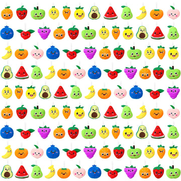 Libima 150 Pcs Mini Stuffed Animals Sea Animal Fruit Plush Keychain Set for Carnival Birthday Classroom Prizes Decoration for Cl