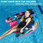 Wernnsai Inflatable Pool Float Chair - 2 Pack Pool Float Seat With Cup Holder Backrest Portable Water Hammock Lounges Chair Swimming Pool Party Toy Floaties Beach Floaty For Adult