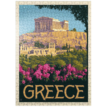 Mypuzzle Greece: The Parthenon, Vintage Poster - Premium 500 Piece Jigsaw Puzzle For Adults