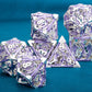 ARUOHHA Hollow DND Metal Dice Set Purple Dungeons and Dragons Dice with Gift Box, Large Role Playing Games Dice 7PCS D+D Polyhed
