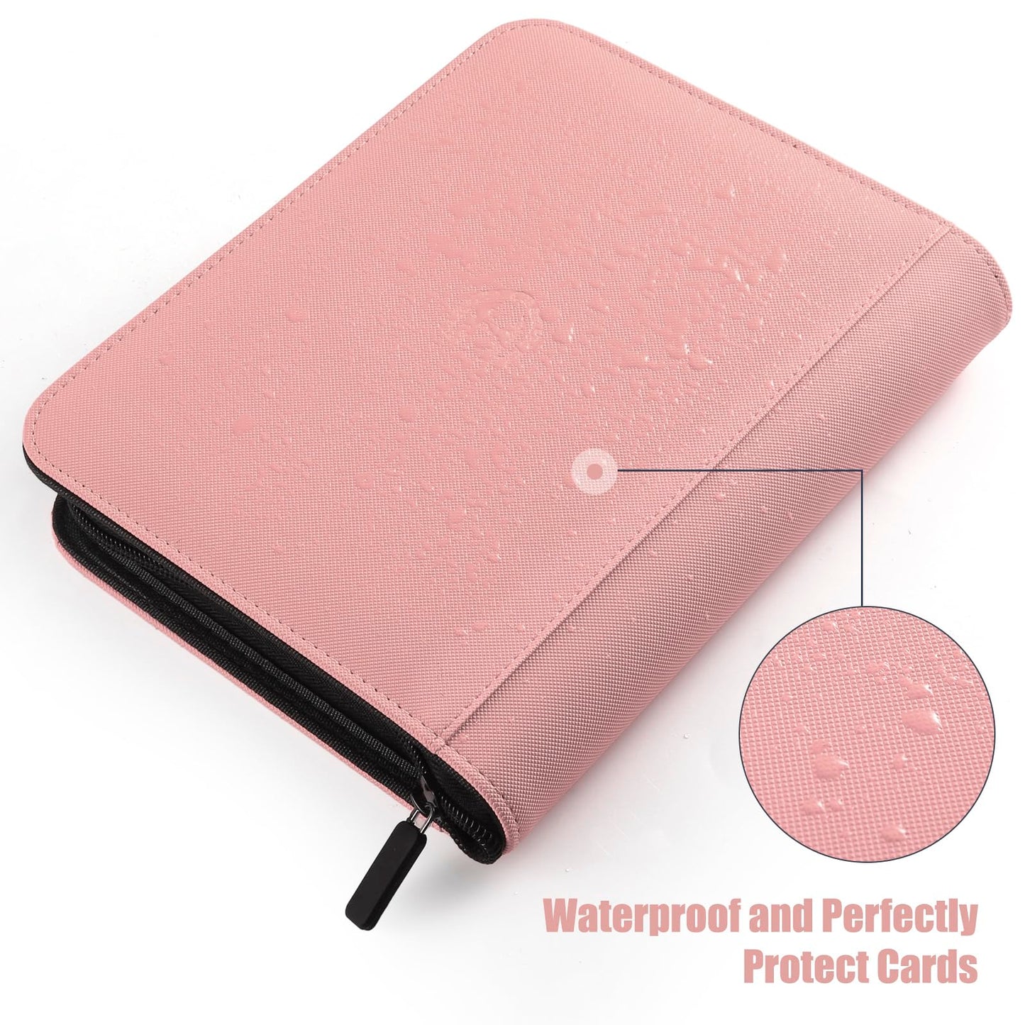 Card Binder 4 Pocket with Zipper  288 Pockets Trading Card Holder Book  enhanced PU Cover Zip Folder Binder  Side Loading Carrying Case Binder Album for TCG  MTG  Sports Cards  Game Cards