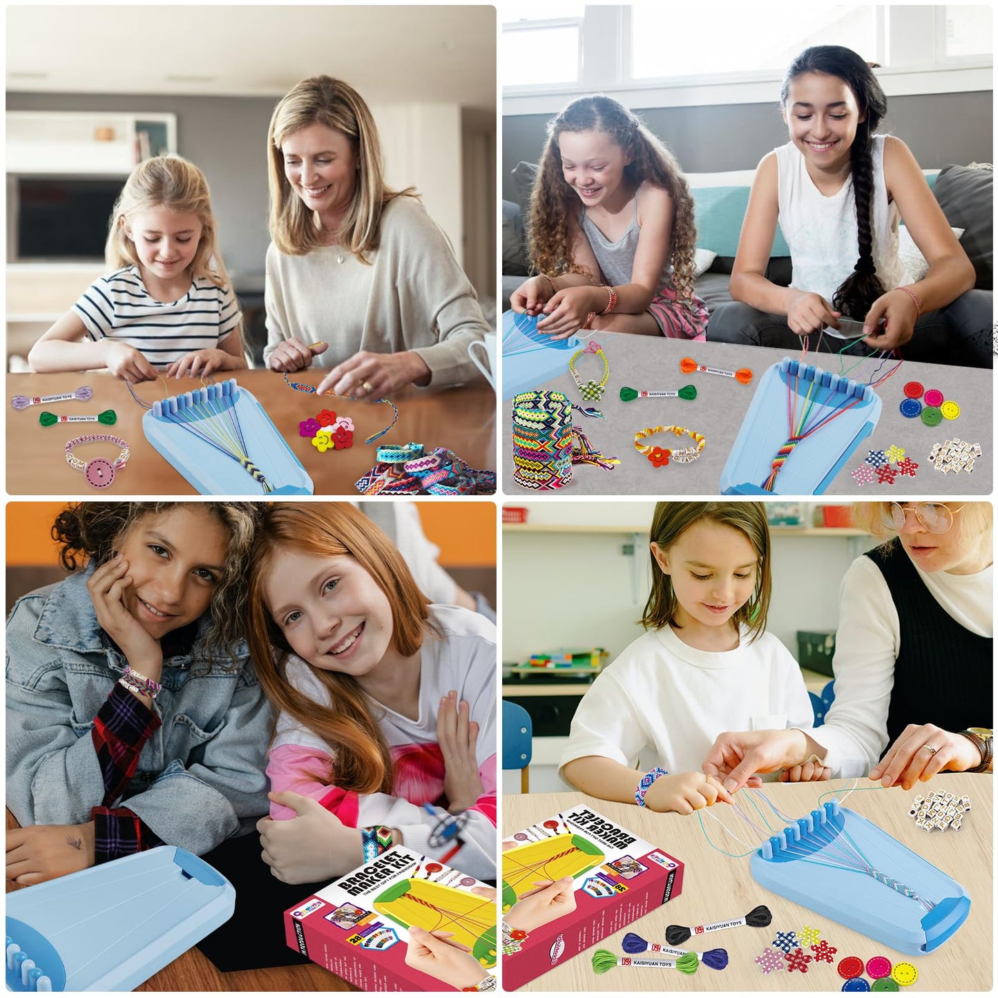 Arts And Crafts For Kids Ages 8-12,Friendship Bracelet Making Kit For Girl,Kids Jewelry Making Kit With 28 Pre-Cut Threads,Chris