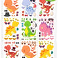 24 Pcs Make Your Own Dinosaur Sticker Sheets, Dinosaur Party Favors Face Stickers For Kids Boys Toddlers Crafts Activities Gift