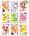24 Pcs Make Your Own Dinosaur Sticker Sheets, Dinosaur Party Favors Face Stickers For Kids Boys Toddlers Crafts Activities Gift