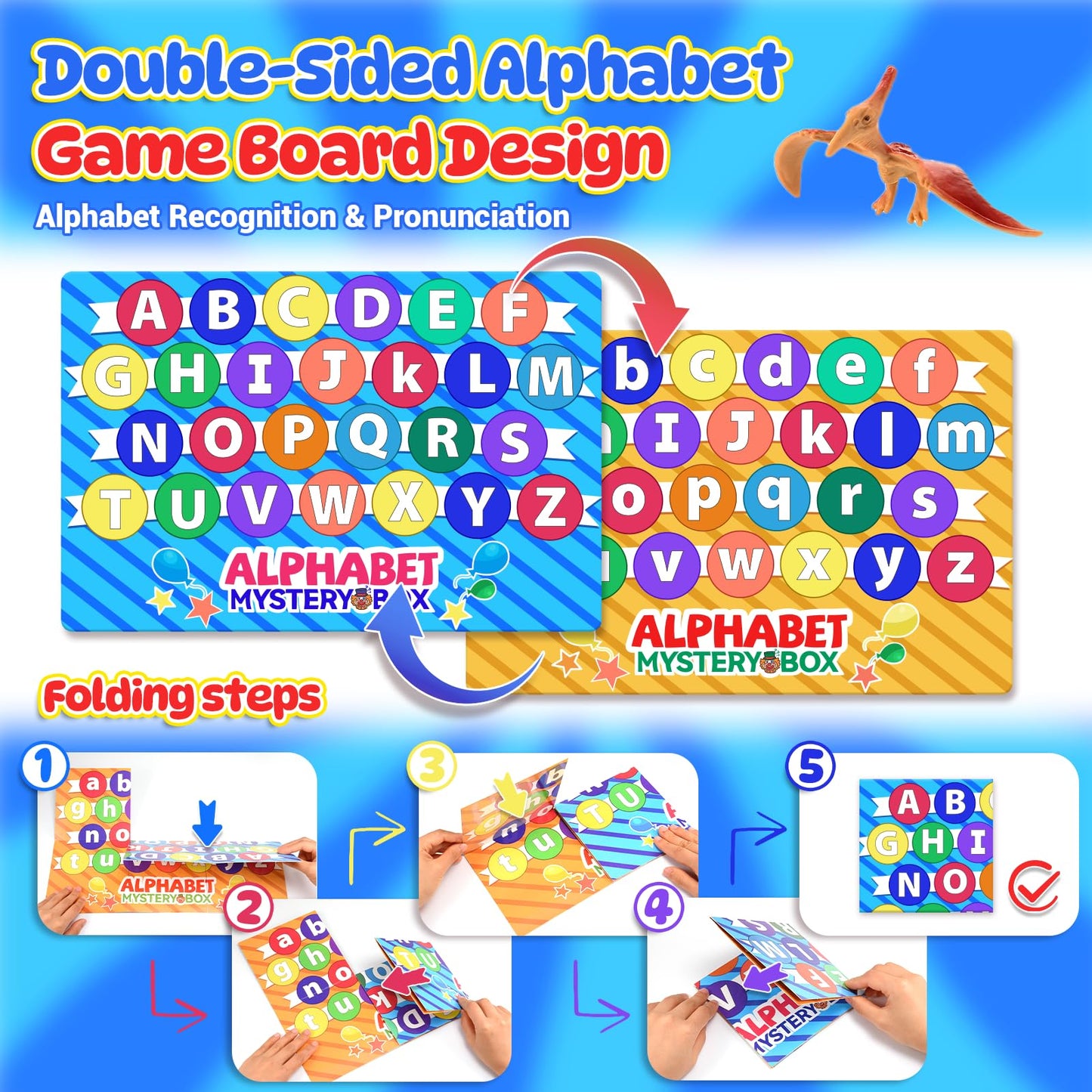 Alphabet Mystery Box For Kids: Alphabet Learning Toys For Kids Age 3 4 5 6 7 Year Old, 26 Pcs Letter Matching Game Toddlers Fine
