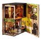 Fsolis Book Nook Kit  DIY Booknook Miniature House Kit with Dust Cover for mature-themed 3D Book Puzzle Decorative Bookends Bookshelf Decor Gifts Hobbies for Women Teenagers Crafter Lovers