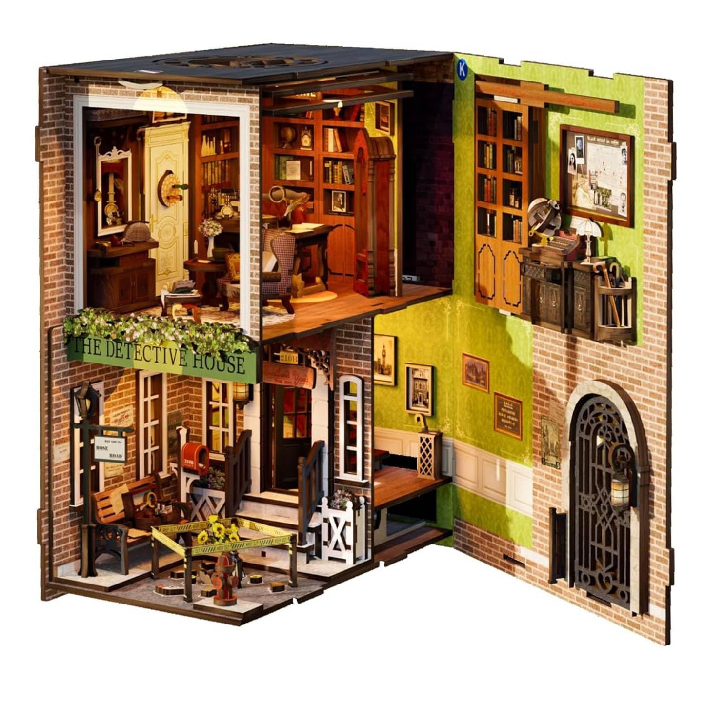 Fsolis Book Nook Kit  DIY Booknook Miniature House Kit with Dust Cover for mature-themed 3D Book Puzzle Decorative Bookends Bookshelf Decor Gifts Hobbies for Women Teenagers Crafter Lovers
