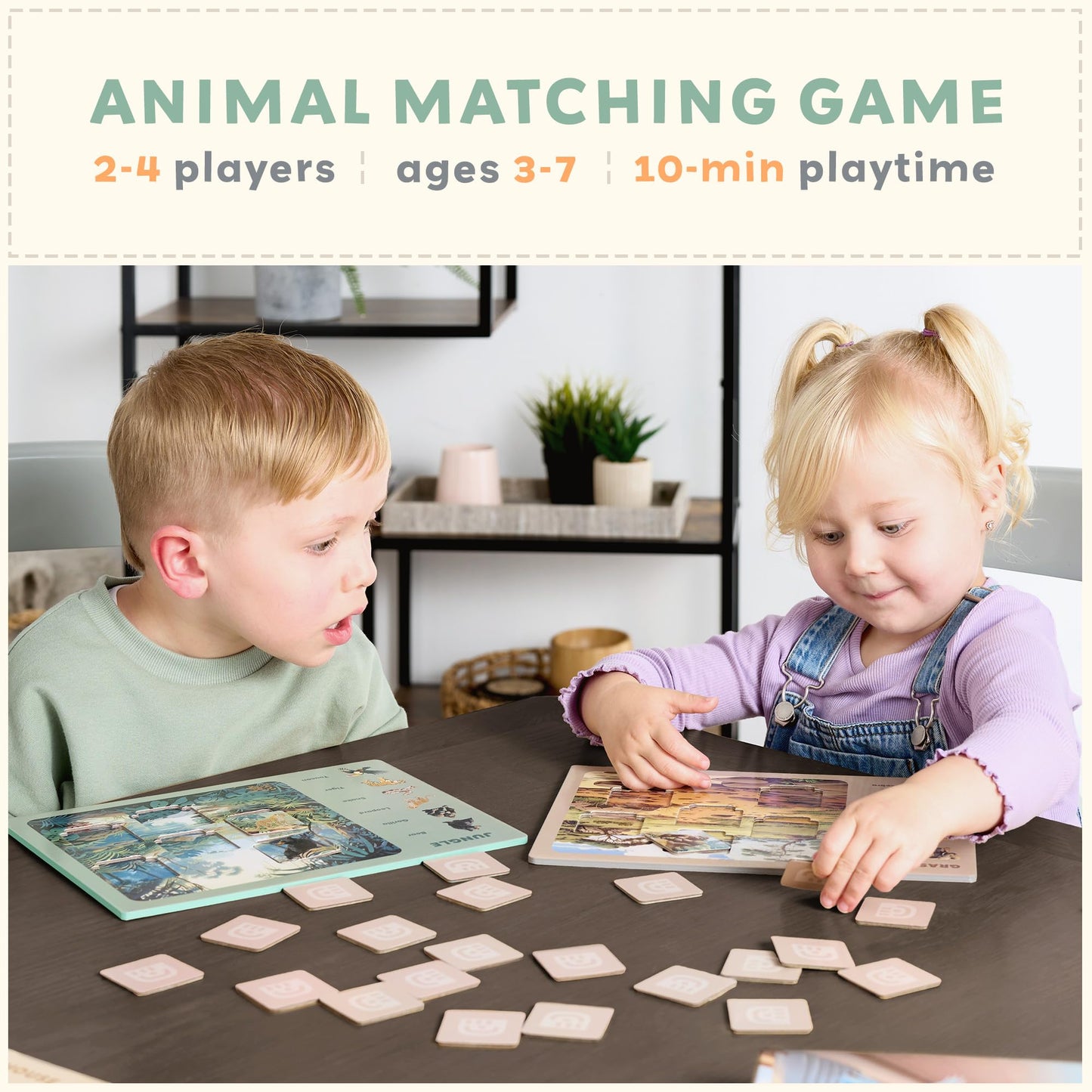 Animal Worlds - The Matching Game For Toddlers Ages 3-5 - Memory Game For 3 Year Olds, Family And Toddler Board Games For Kids