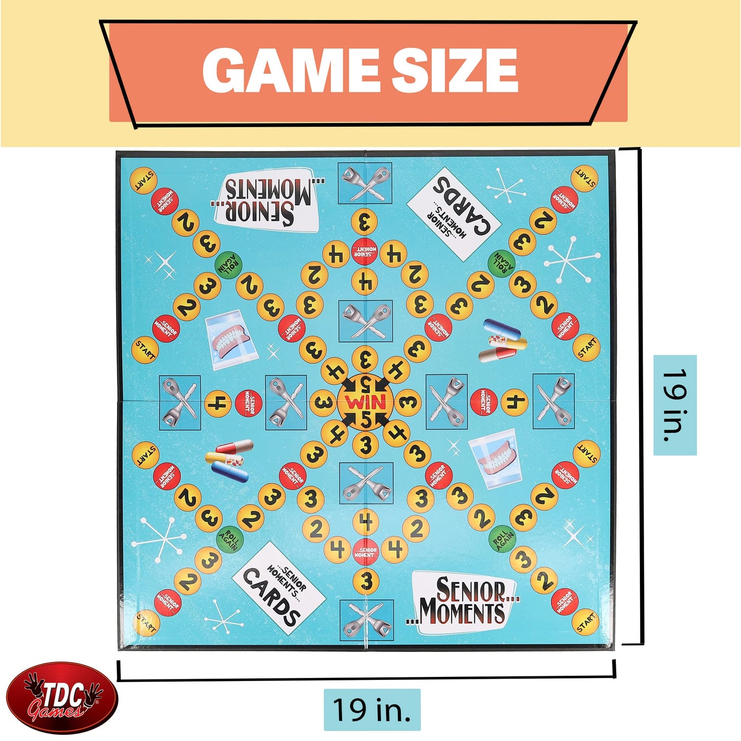 TDC Games Senior Moments Board Game - Medium Multi Color, Paper, Model 1700