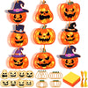 Tinlade 32 Sets Halloween Suncatcher Crafts Kit Pumpkin Suncatcher Paper Crafts with Tissue Paper DIY Window Stained Glass Effec