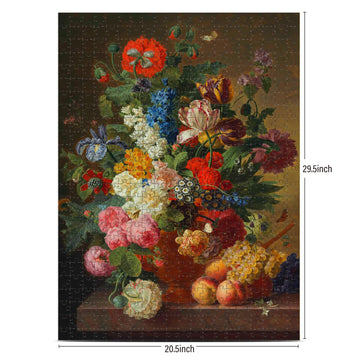 Antelope - 1000 Piece Puzzles For Adults - Vase Flower Grapes Peaches Jigsaw Puzzle 1000 Pieces, Jan Frans Van Dael Officially Licensed, High Resolution, No Dust Classic Artistic Puzzle