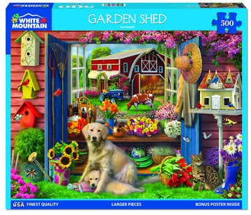 White Mountain Puzzles - Garden Shed - 500 Piece Jigsaw Puzzle For Adults & Kids - Fun Family Activity - 24''X30''