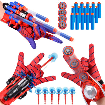 Littco 3 Sets Spider Web Shooters, Superhero Fans Webs Shooter For Kids, Cosplay Launcher Gloves With Wrist Toy Set, Christmas H