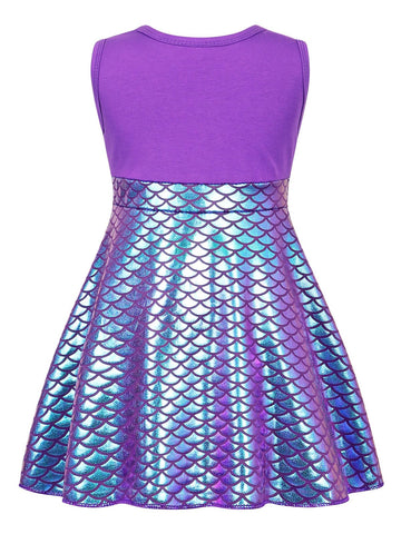 Henzworld Mermaid Birthday Outfit Ariel Costume For Girls Princess Party Dress Up Clothes Vestido De Sirena Para Niña,1-2T Purple
